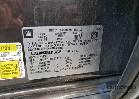 2014 Buick Enclave z USA, uszkodzony, nr VIN 5GAKRBKD9EJ104936